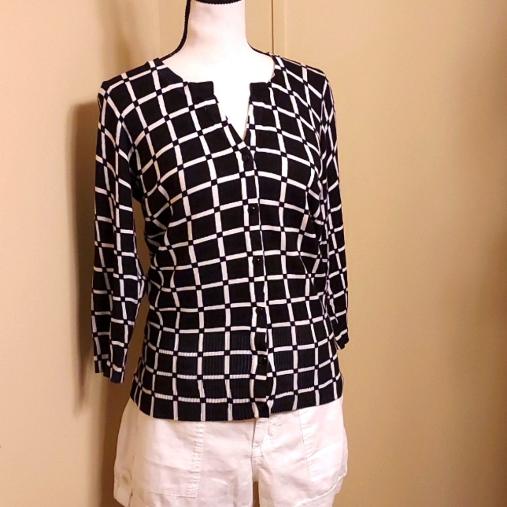 Black and White Cardigan By Red